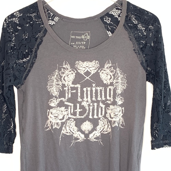 [Free People] Flying Wild Lace Tee - Picture 3 of 8